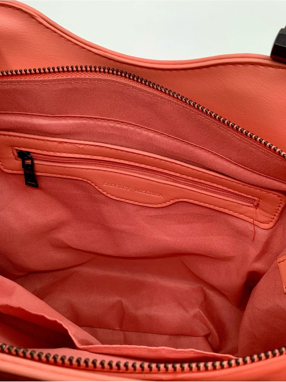 Badgley Mischka Coral Braided-Handle Tote with Top Logo